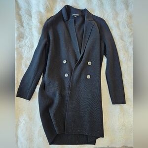 Banana Republic Classic Black Knit Sweater Trench